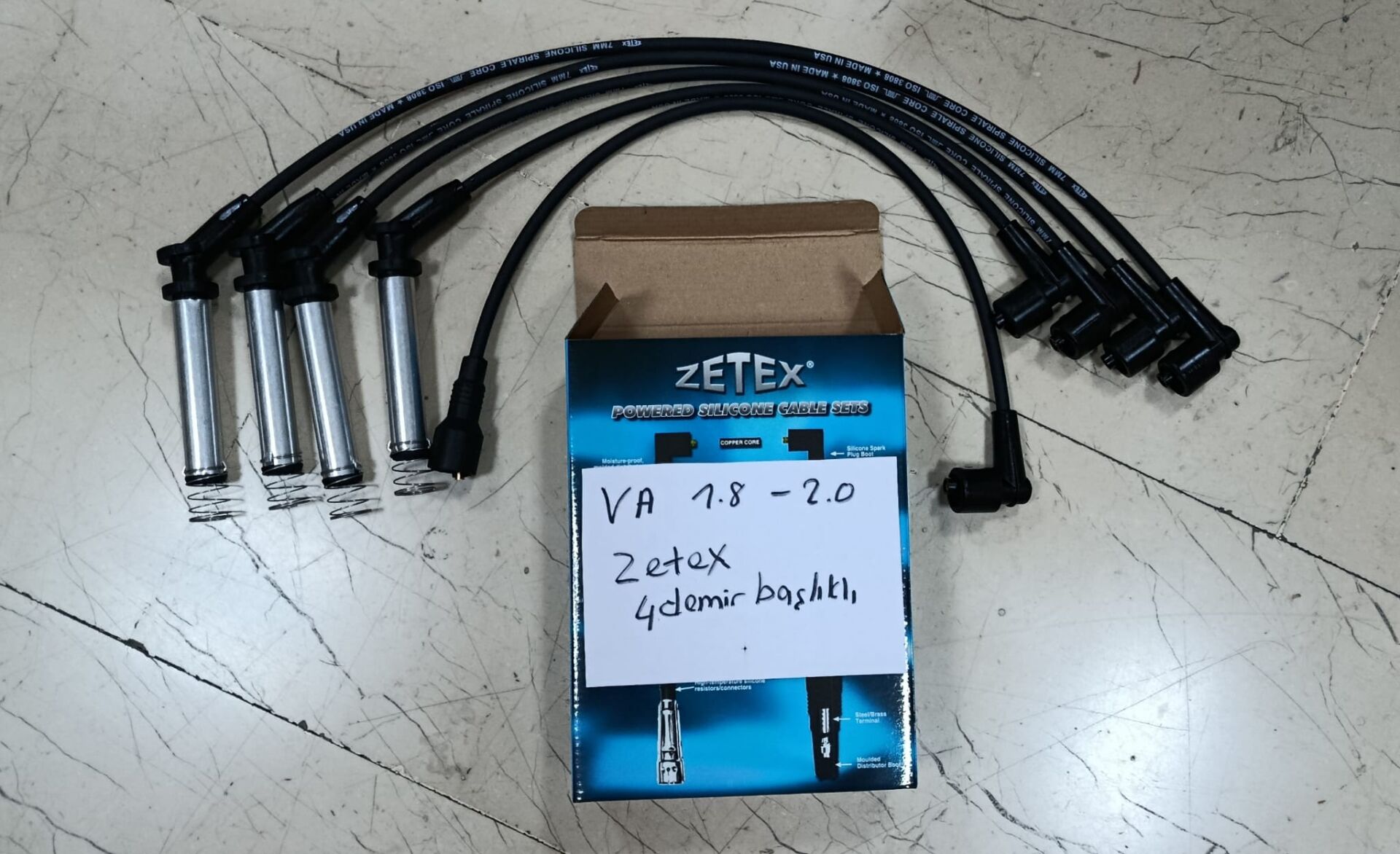Opel  Vectra A 1.8 SV C20NE Motor Uyumlu 7mm Zetex Buji Kablosu 4 demir başlıklı