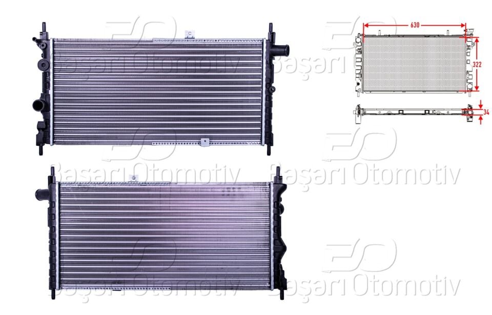 Opel Kadett E Su Radyatörü Mekanik Ölçü 630X322X34 1302027