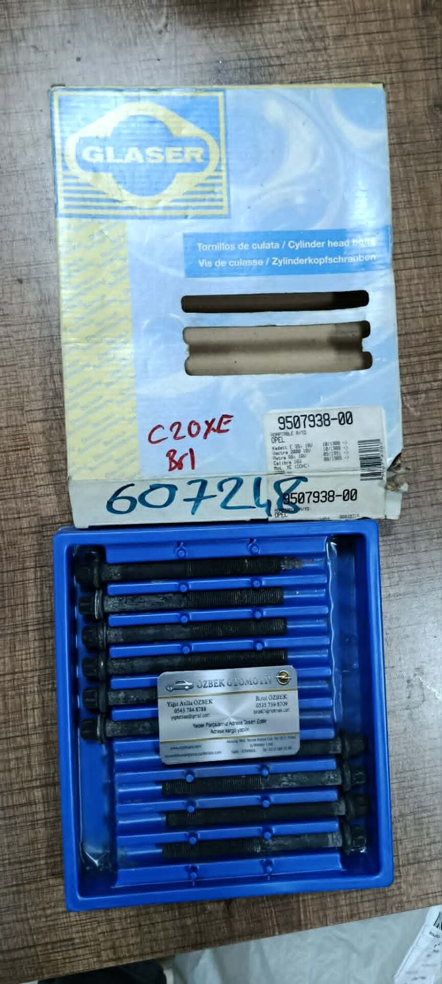 Opel Astra F, Calibra A Vectra A Kadett E DOHC Motor (C20XE, C20LET ) 150 Beygir Kırmızı Motor İçin Silindir Kapak Saplaması Takım  81005100