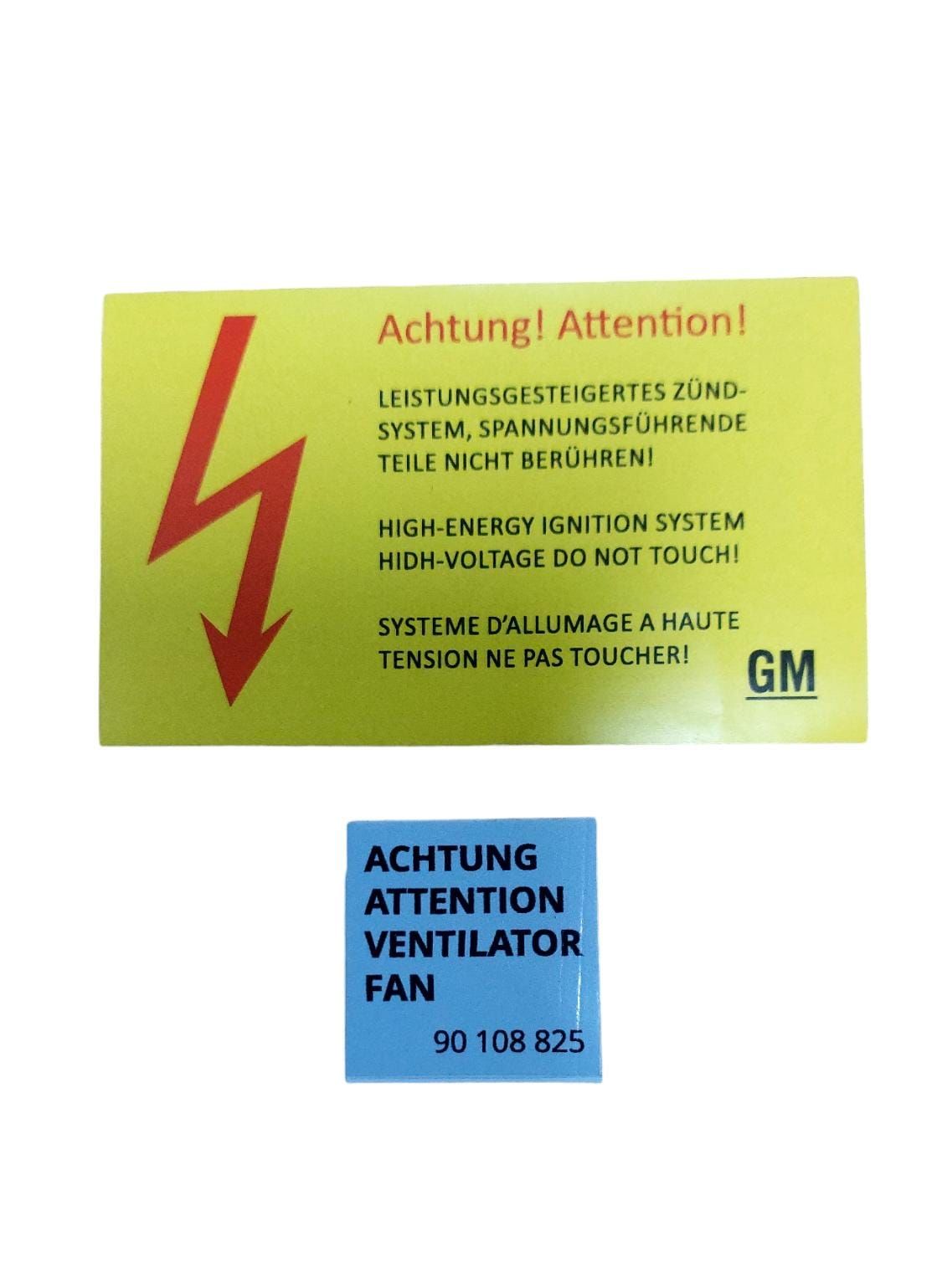Opel Grubu Elektronik Ateşleme Stickeri ve Fan Etiketi
