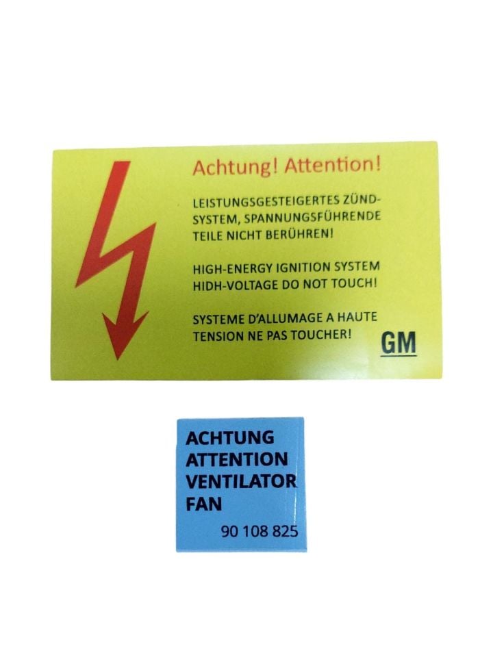 Opel Grubu Elektronik Ateşleme Stickeri ve Fan Etiketi
