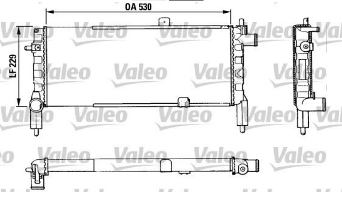 Opel Corsa A Su Radyatörü 53x22,9 Petek Ölcü Valeo Marka.
