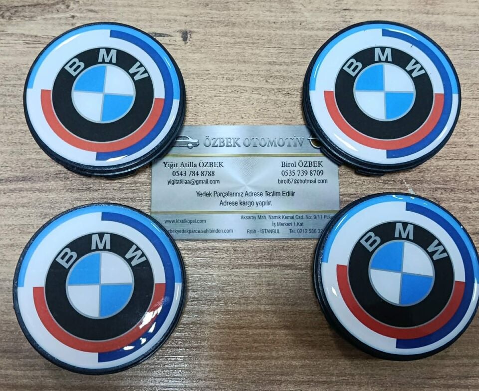 BMW 50. Yıl 4 ADET JANT KAPAĞI TAKIM Logo Amblem