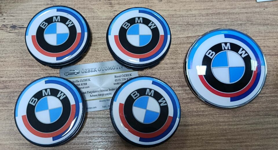 BMW 50. Yıl 4 ADET JANT KAPAĞI TAKIM Logo Amblem